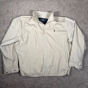 Polo Ralph Lauren Men's XL Beige Full Zip Lightweight Lined Jacket Coat